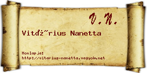 Vitárius Nanetta névjegykártya